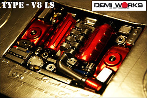 Details about  / Demi Works V8LS Engine Bay Polycarbonate Clear For 1//10 Drift Body